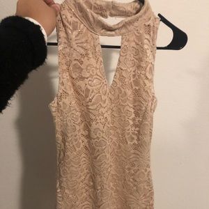 Gold sparkle lace dress